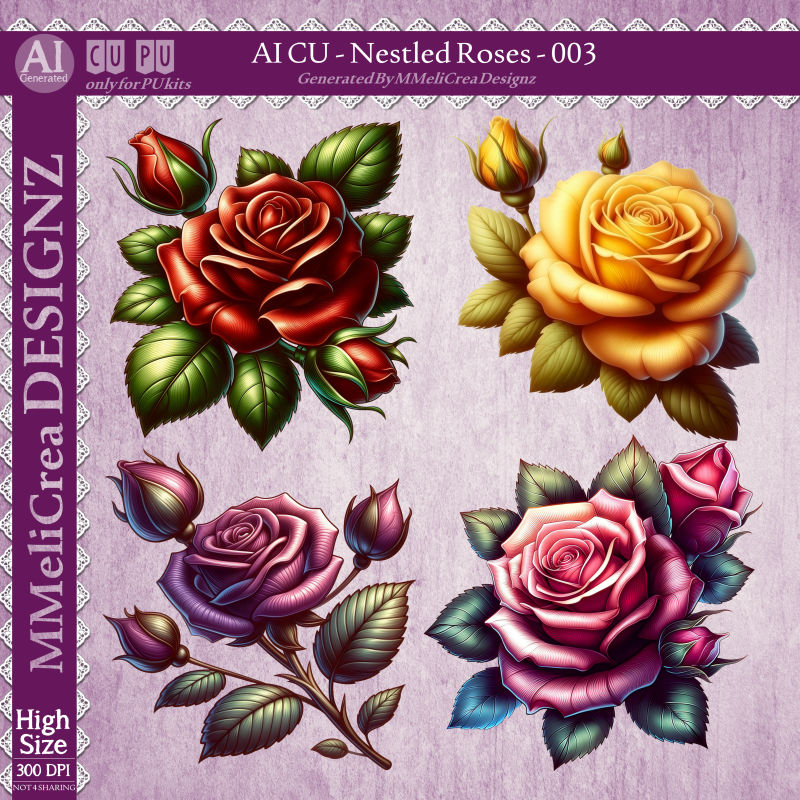 (image for) AI - Nestled Roses - CU003 (CU4PU/PNG)